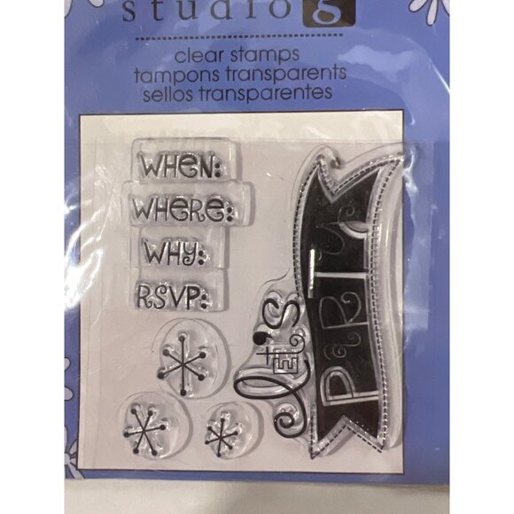 Studio G Clear Stamps Party Invitation Set VS4911 - Picture 2 of 3